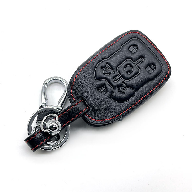 leatherCar Remote Key Case Cover Keychain for GMC Acadia Tahoe Yukon Suburban Silverado Sierra Terrain for Chevrolet Accessories