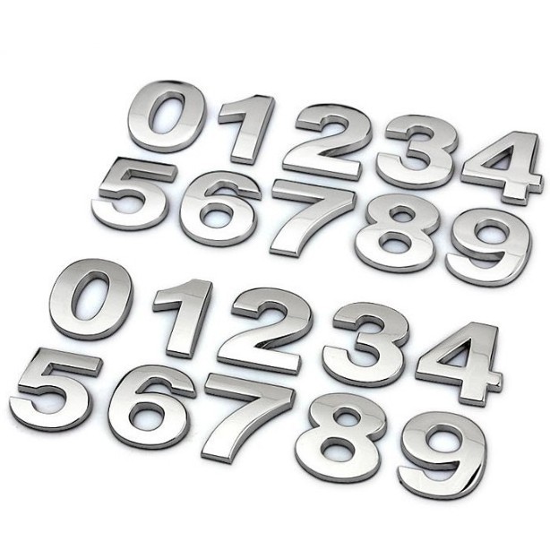 3D Metal  DIY Letters Alphabet Emblem Numbers Chrome Labeling Car Sticker Digital Badge Accessories Motorcycle