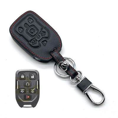 leatherCar Remote Key Case Cover Keychain for GMC Acadia Tahoe Yukon Suburban Silverado Sierra Terrain for Chevrolet Accessories