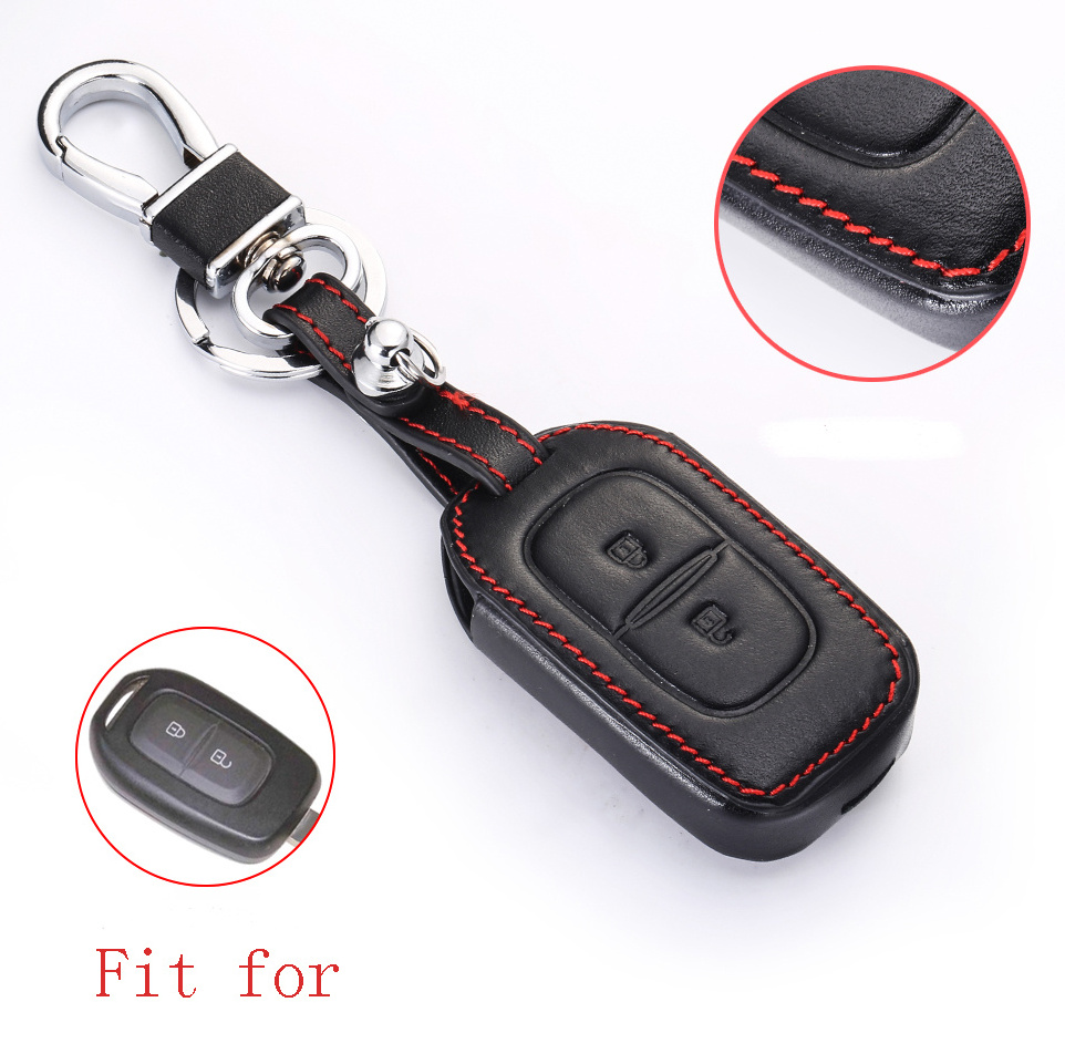 2 Button Leather Car Remote Key Fob Cover Case For Renault kwid Symbol Trafic for Dacia Sandero Logan Duster 2016 2017 2018