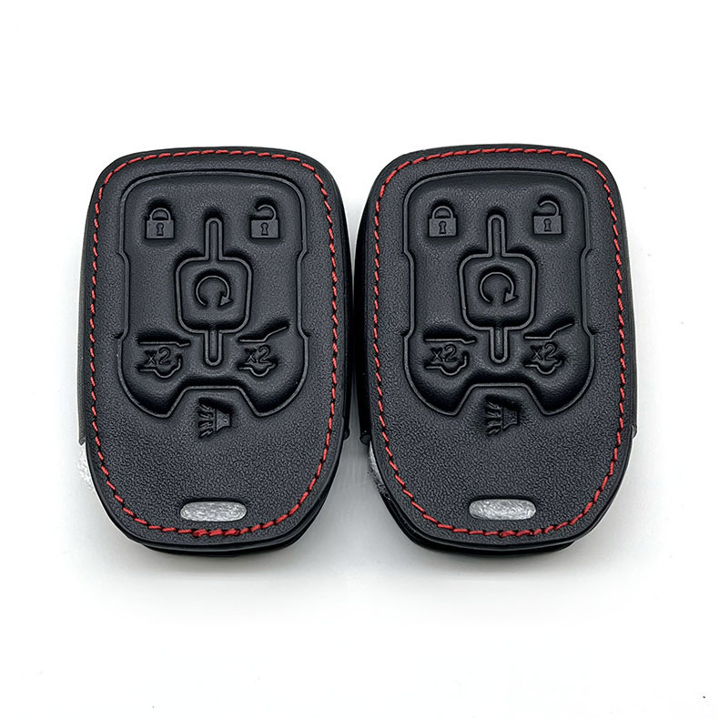 leatherCar Remote Key Case Cover Keychain for GMC Acadia Tahoe Yukon Suburban Silverado Sierra Terrain for Chevrolet Accessories