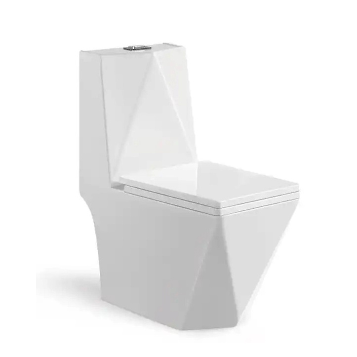 AIDI Modern Design Siphonic S-trap 300mm Bathroom Diamond Toilet Ceramic One Piece Toilet