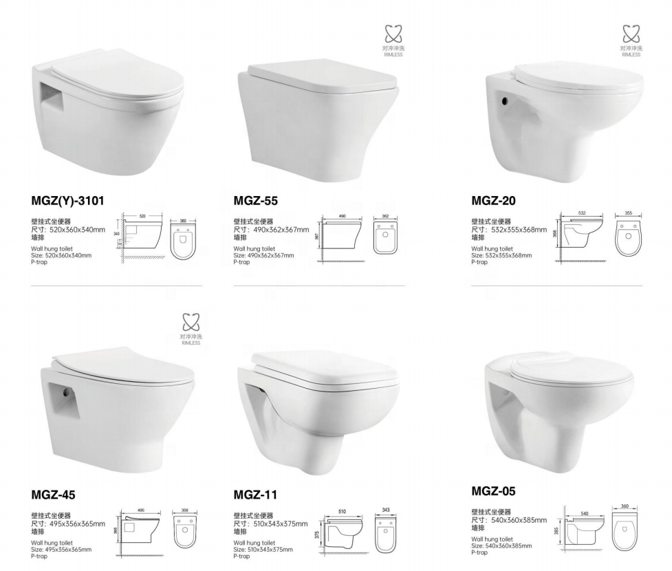 European Promotion Wall Hung Toilet Bowl Inodoro Gravity Flush WC High Quality Wall Mount Toilet Toilette