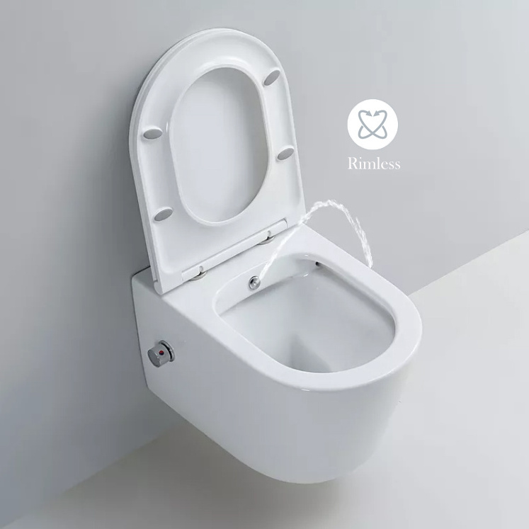 Aidi Wholesale Wall Hung Toilet Bidet Bowl Bathroom WC Sanitary Inodoro Rimless Water Closet Bidet