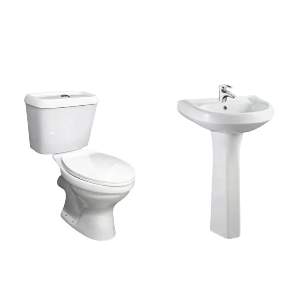 AIDI Cheap Economic Bathroom Set Two Piece Toilet and Basin Combination Bathroom