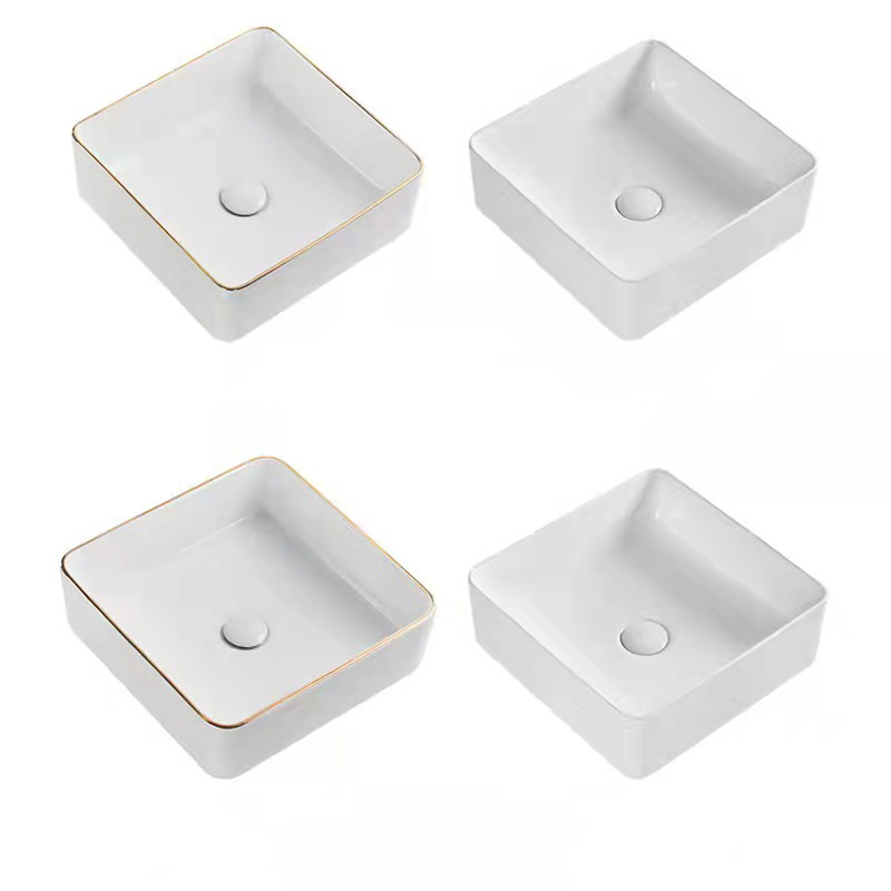 Bathroom Sanitary Ware Rectangle Matte Black Wash Sink Counter top Luxury Above Color Art Basins Vessel