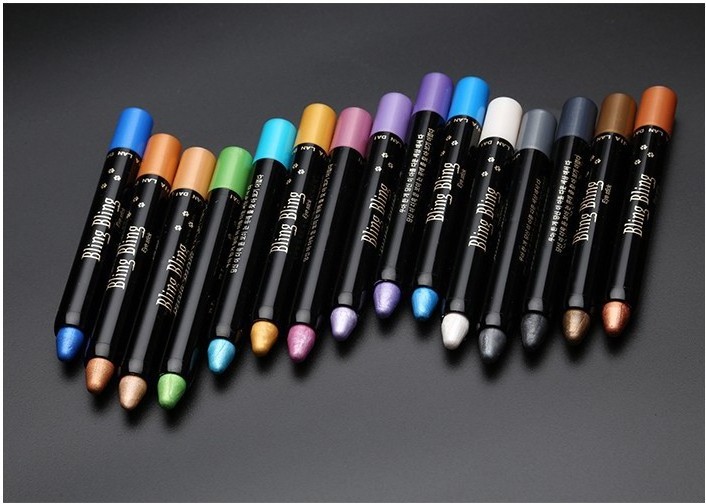 New Selling 15 Colors Colorful Makeup Pencil High Light Pearl Light Pen Eyeshadow Stick Glitter Weatproof Eyeshadow Makeup Stick