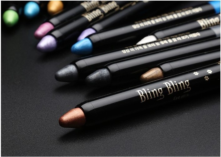 New Selling 15 Colors Colorful Makeup Pencil High Light Pearl Light Pen Eyeshadow Stick Glitter Weatproof Eyeshadow Makeup Stick