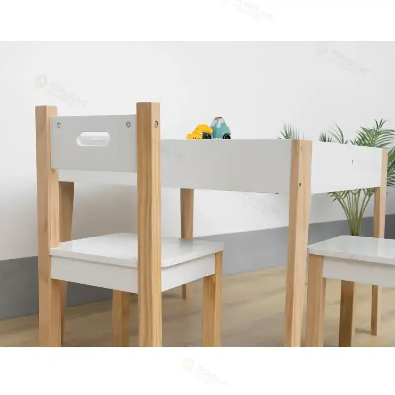 Kids Furniture Set Wood Dining Table with 2 Chairs Kindergarten Desk and Chair Set for Indoor Tables And Chairs For Kids Party