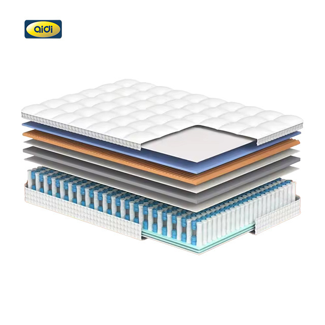 AIDI OEM/ODM Bedroom Furniture Pocket Bed Spring Box Mattress Best Price Hotel Latex Mattress Memory Foam Spring Mattress