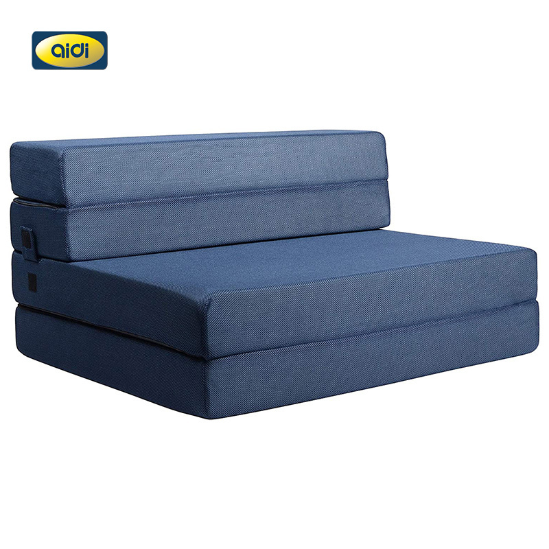 AIDI FTM-01 4 Trifold Sleep Pad Futon Camping Mat Portable Foldable Floor Sofa Bed Memory Foam Mattress For Home Car Outdoor