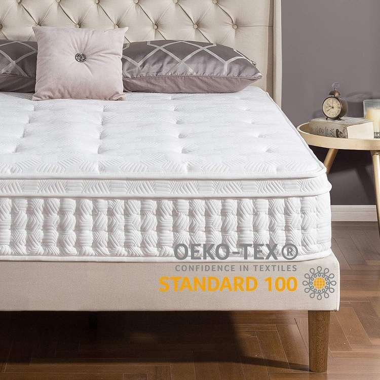 12 Inch Euro Top Queen King Full Size Pressure Relief Pocket Spring Hybrid Mattress Set Pocket Coil Innersprings Bed Mattress