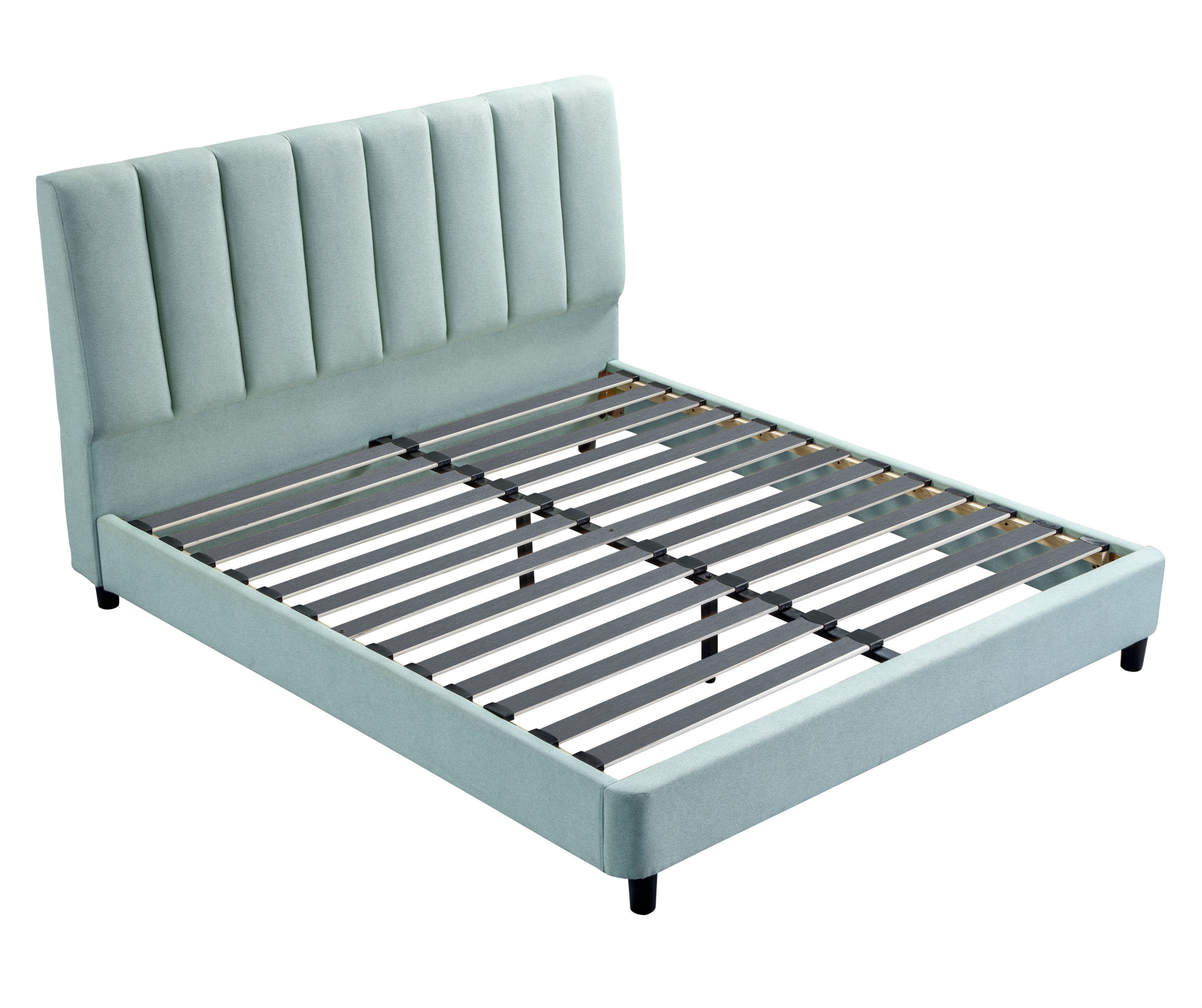 Free Sample Wholesale Cama Lit Modern Furniture Tufted Fabric Slat Dormitory Hotel Room King Queen Double Wood Bed Frame Sets