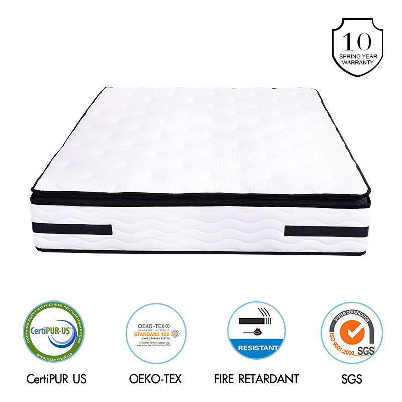 AIDI Pillow Top Anti Mite Cooling Ice Fabric Zoned Hybrid Foam Mattress King Size Pocket Spring Mattress