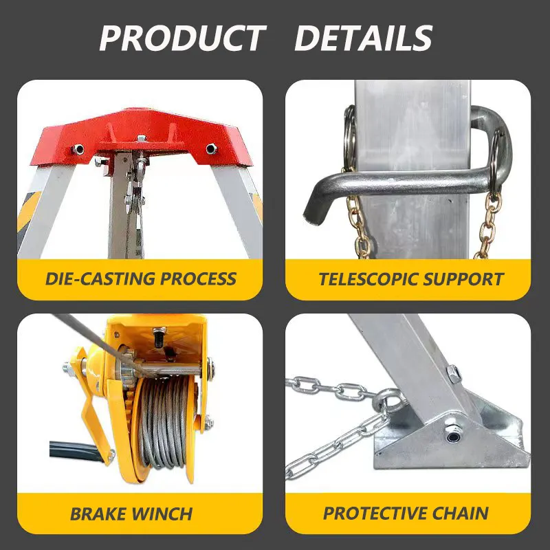 3m industrial rescue tripod stand rescue unit safety winch for falling protection aluminum firefighting keen escue tripod