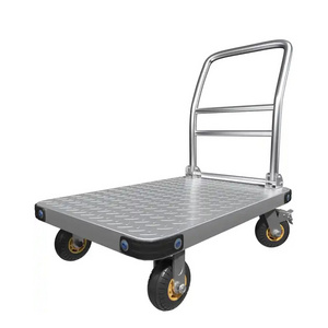 Heavy Duty Platform Truck Flat Moving Cart Hand Trucks Steel Push Cart Dolly 360 Degree Swivel Wheels for Easy Storage