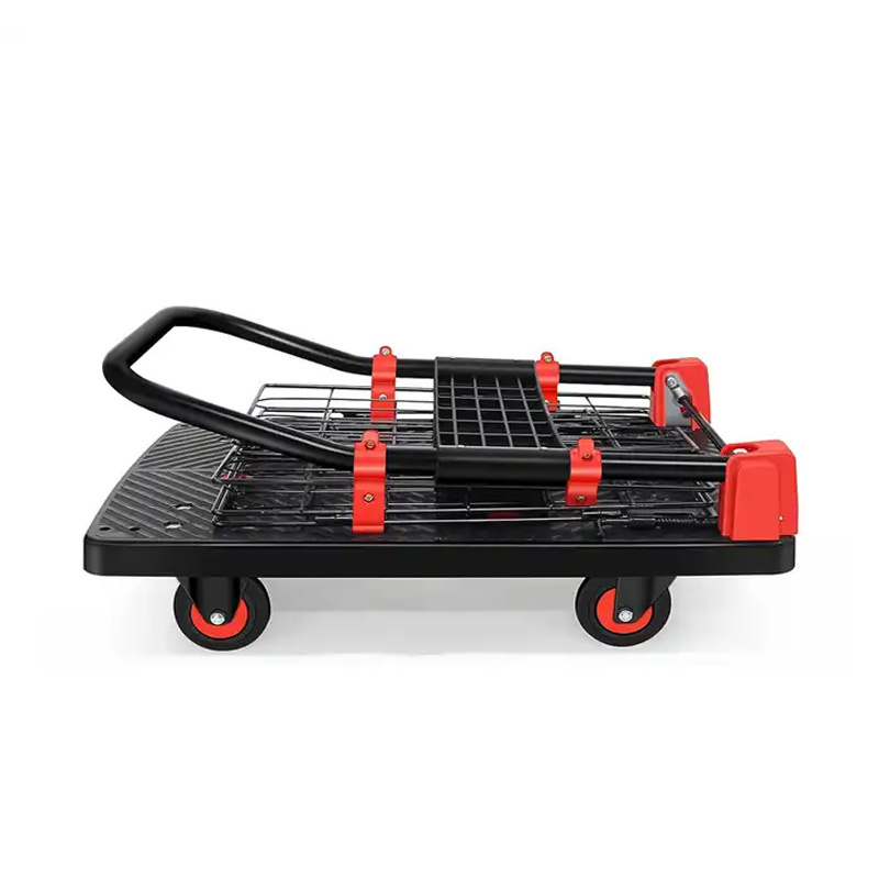 Foldable Push Cart Electric Drive Cart Platform Warehouse Trolley Folding Hand Truck Cage Cart  Electric Platform Carrier