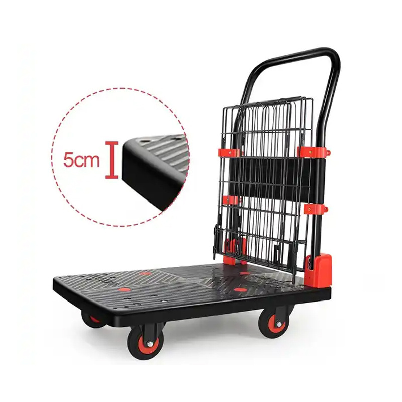 Foldable Push Cart Electric Drive Cart Platform Warehouse Trolley Folding Hand Truck Cage Cart  Electric Platform Carrier