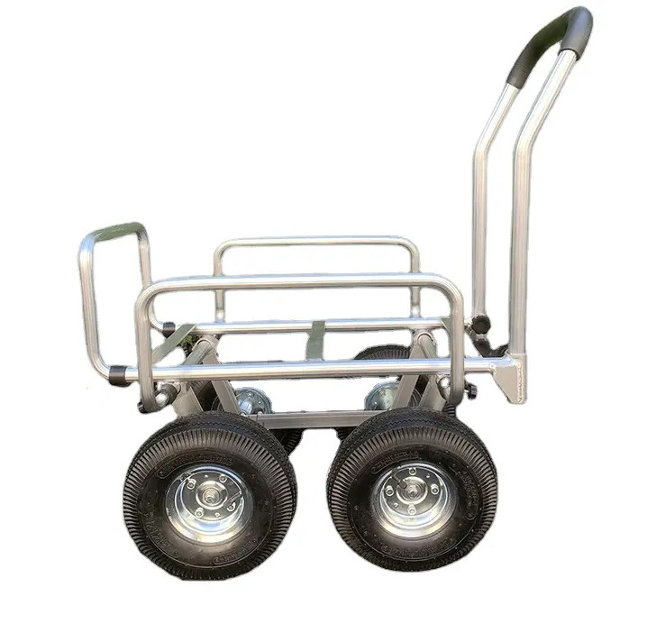 4 Wheel Logistics Carts Multifunction Storage Trolley Cage Folding Hand Truck Cage Cart Wagon Warehouse Hand Trolley