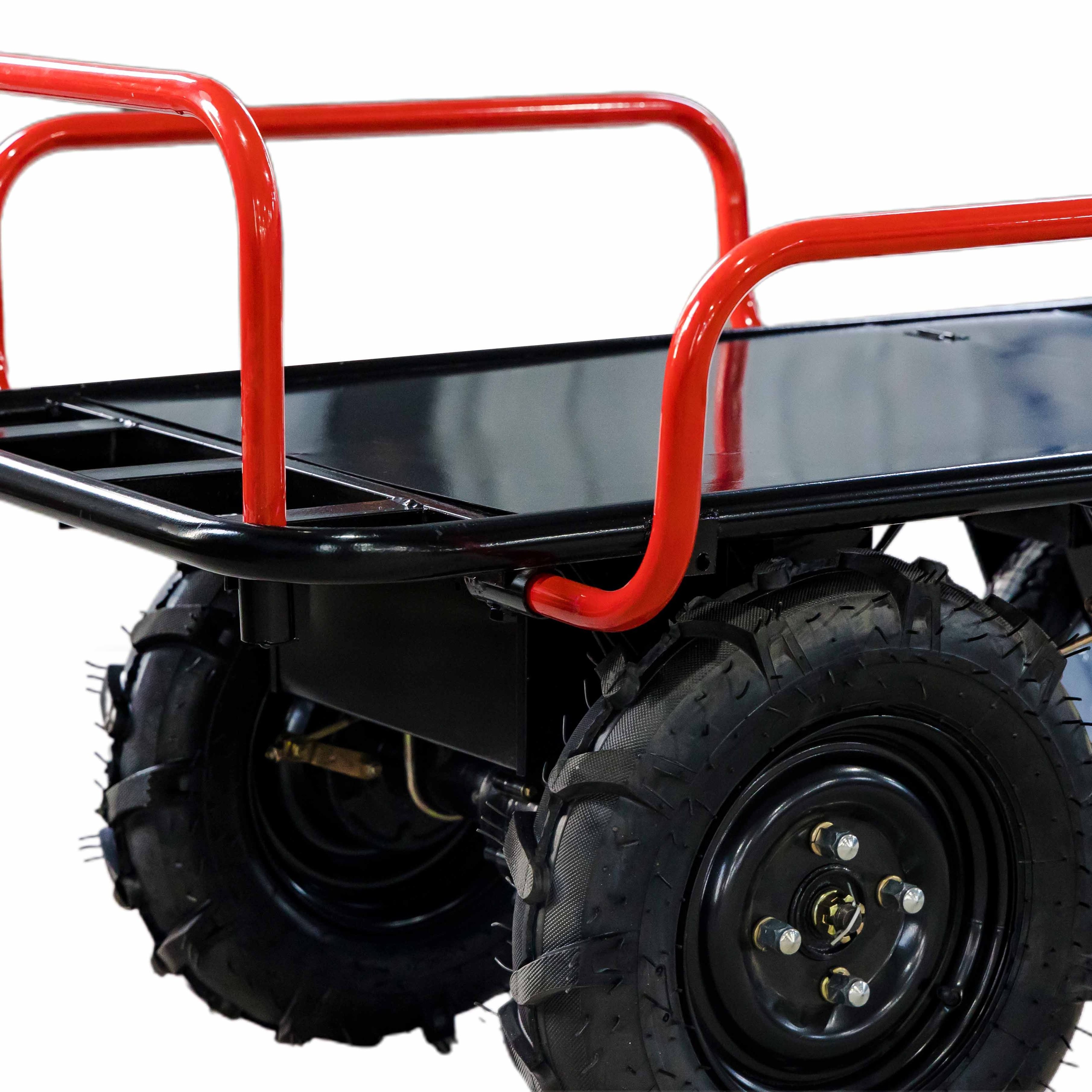 Household Industrial Electric Small Cart 4 Wheels Platform Hand Cart Trolley Cargo Outdoor Garden Cart Dump Wagon Heavy Duty