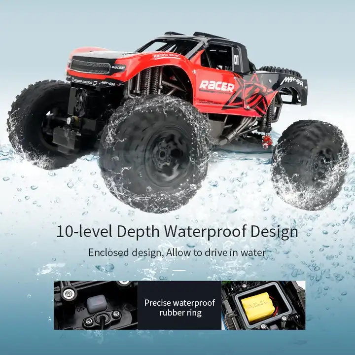 Jjrc Q96 Big Wheels All Terrain Waterproof Off-road Amphibious Vehicle Hobby Climbing Radio Remote Control Toy Rc Drift Car 1:10