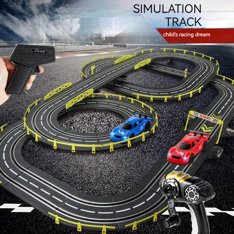 Two-Player Battle Fun Games Electric High Speed Vehicle Slot Toys Race Track Racing Set 2 Cars 21.2m Loop Long Tracks For Boys