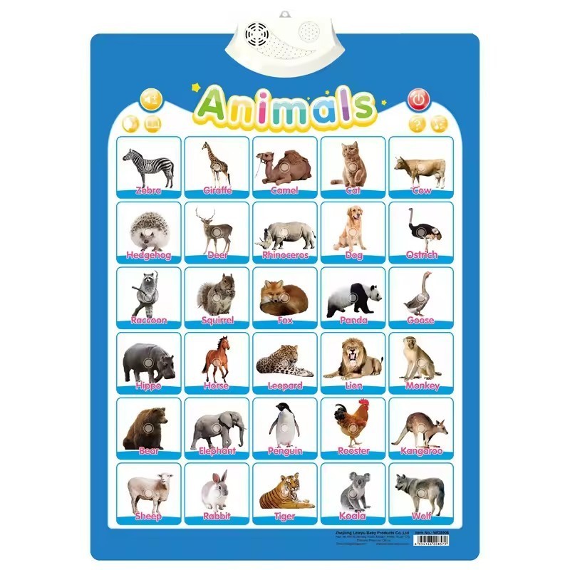 Wholesale Early Educational Toy Clicking Book Number Cognitive Reading Card Sound Wall Chart