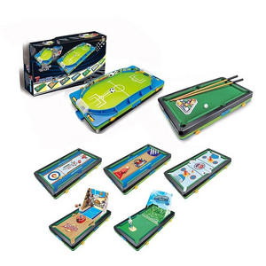 6 In 1 Mini Tabletop Pool Curling Basketball Golf Billiards Bowling Football With Small Pool Table For Adult & Kid