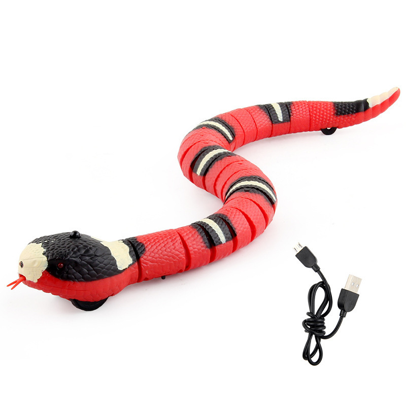 New Tricky Automatic Electronic Cobra USB Smart Sensing Snake interactive Rechargeable Cat Teasering Kitten Toys For Pet Dogs