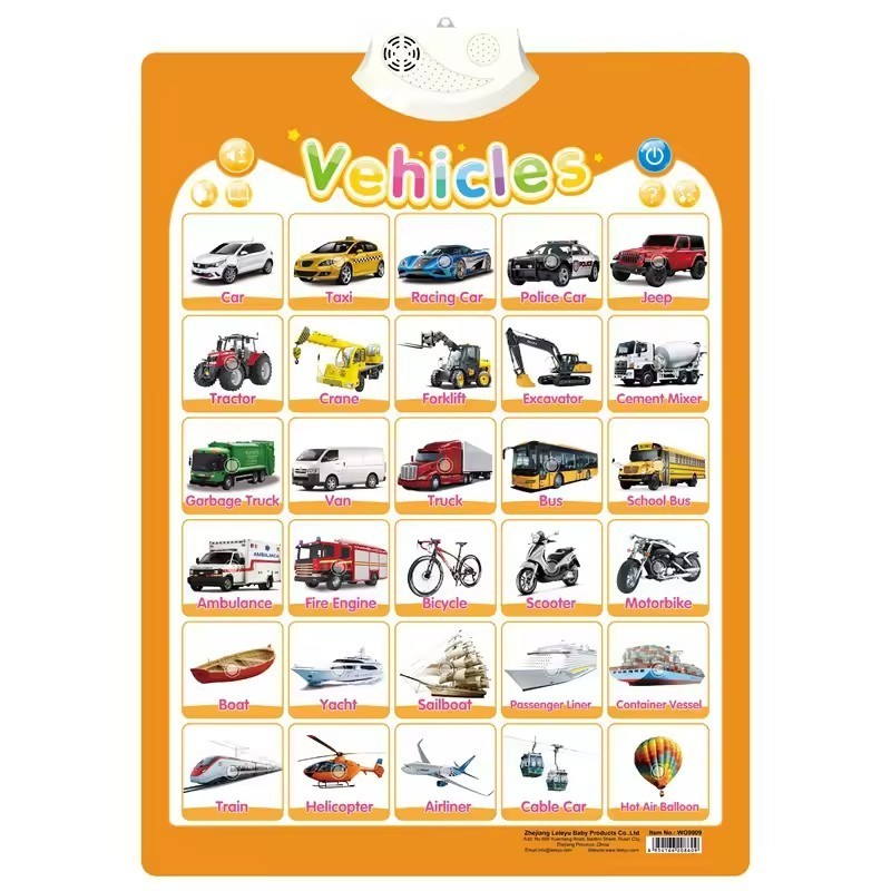 Wholesale Early Educational Toy Clicking Book Number Cognitive Reading Card Sound Wall Chart