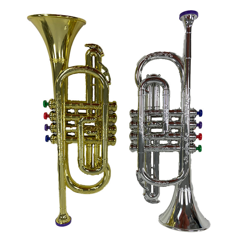 Non-toxic Material Children's Play House Learning Music Electronic Four-tone Trumpet Saxophone Horn Set Toys Musical Instruments