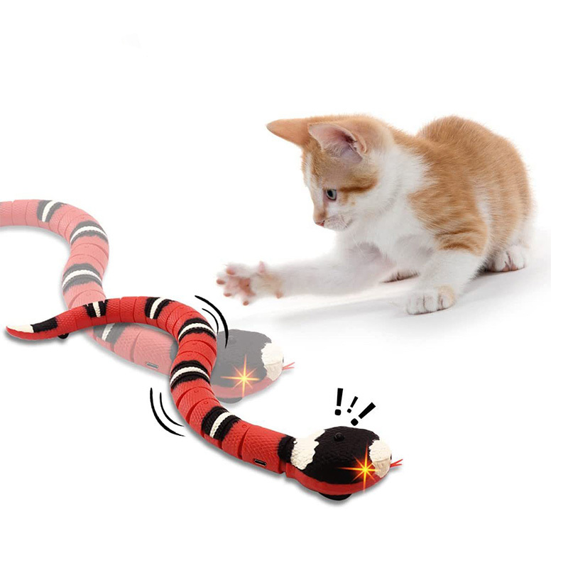 New Tricky Automatic Electronic Cobra USB Smart Sensing Snake interactive Rechargeable Cat Teasering Kitten Toys For Pet Dogs