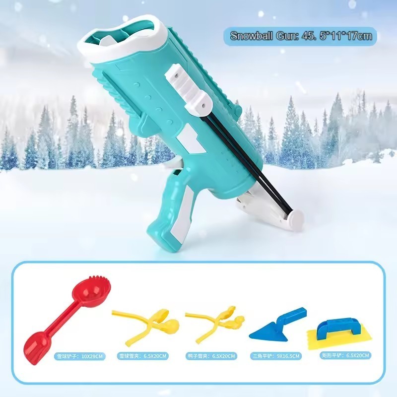 Outdoor Snow Fight Toy Snowball Maker Toy Kit with Snowball Blaster Gun and Winter Snow Toys for Kids Adults