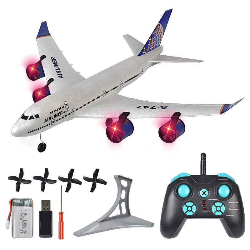 2.4G RTF Flying Remote Control Toys Simulation Boeing 747 Aircraft Airbus A380 Fixed Wing Foam Glider Airplane Model Rc Plane