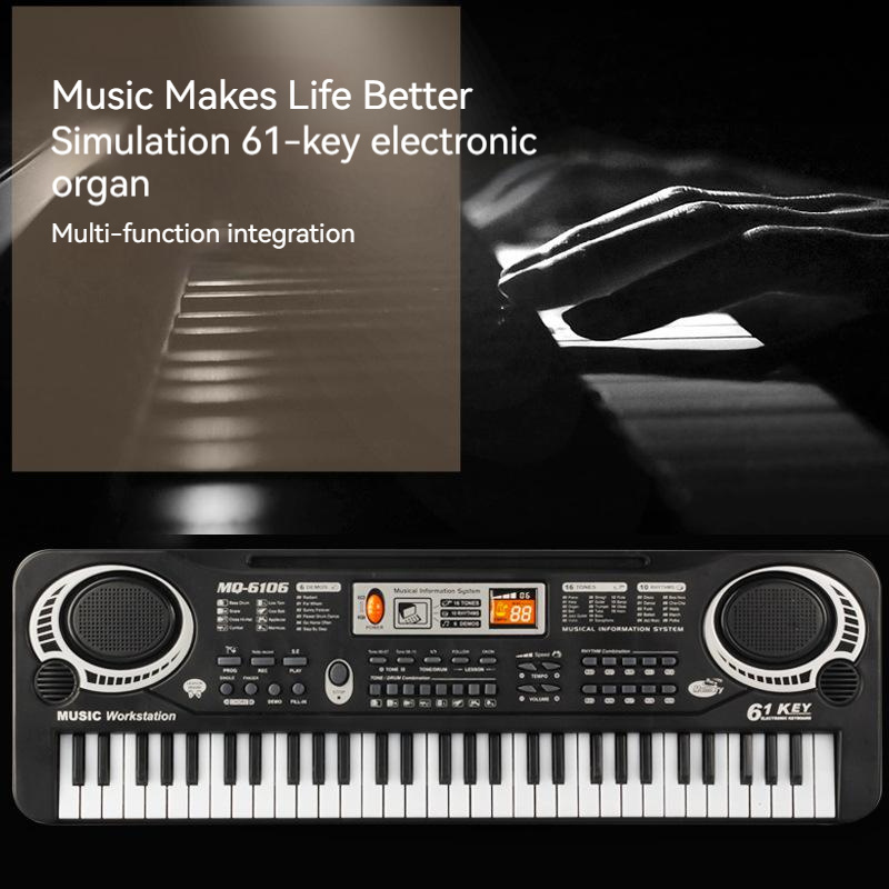 Multi-function Children Learning Music Toy 61 Keys Piano Keyboard Instrument Microphone Electronic Organ Musical Instrument