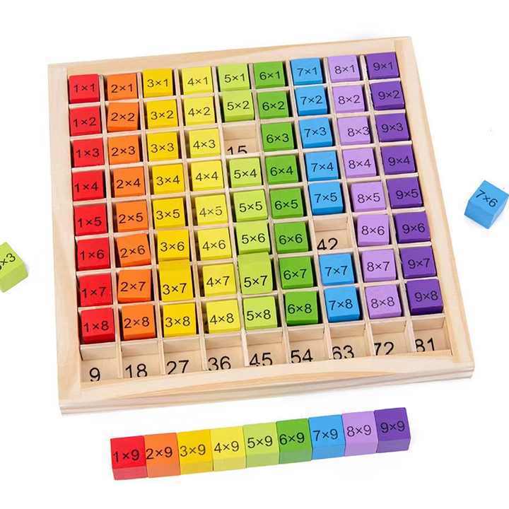 New hotsale Montessori Educational Wooden Toys For Kids Children Baby Toys 99 Multiplication Table Math Arithmetic Teaching Aids