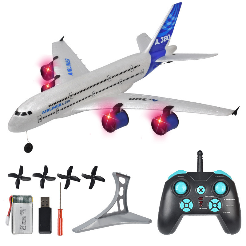 2.4G RTF Flying Remote Control Toys Simulation Boeing 747 Aircraft Airbus A380 Fixed Wing Foam Glider Airplane Model Rc Plane