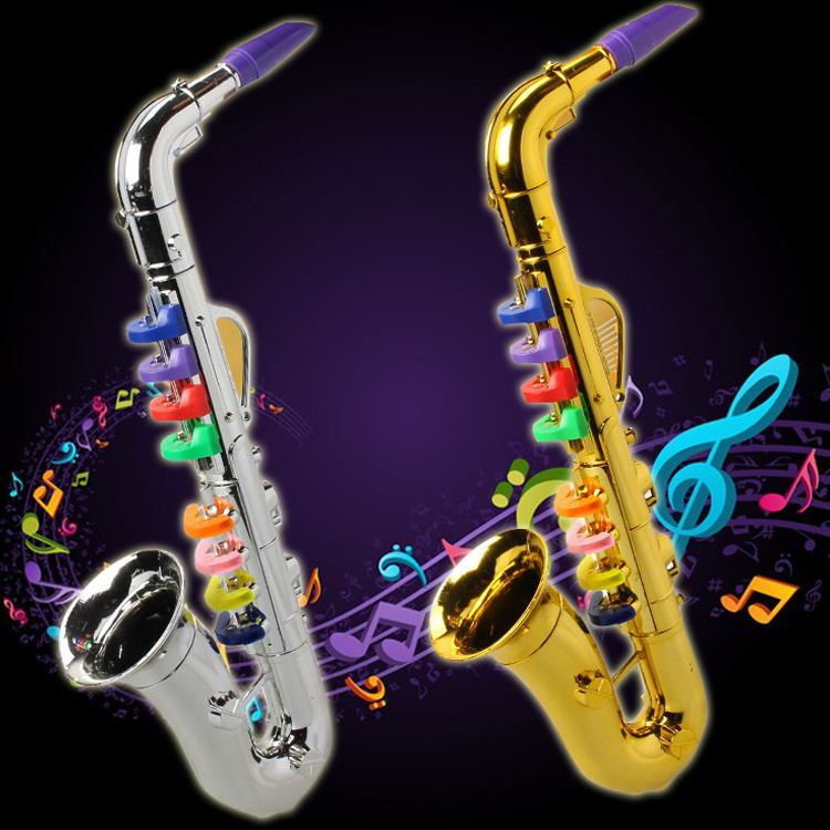 Non-toxic Material Children's Play House Learning Music Electronic Four-tone Trumpet Saxophone Horn Set Toys Musical Instruments