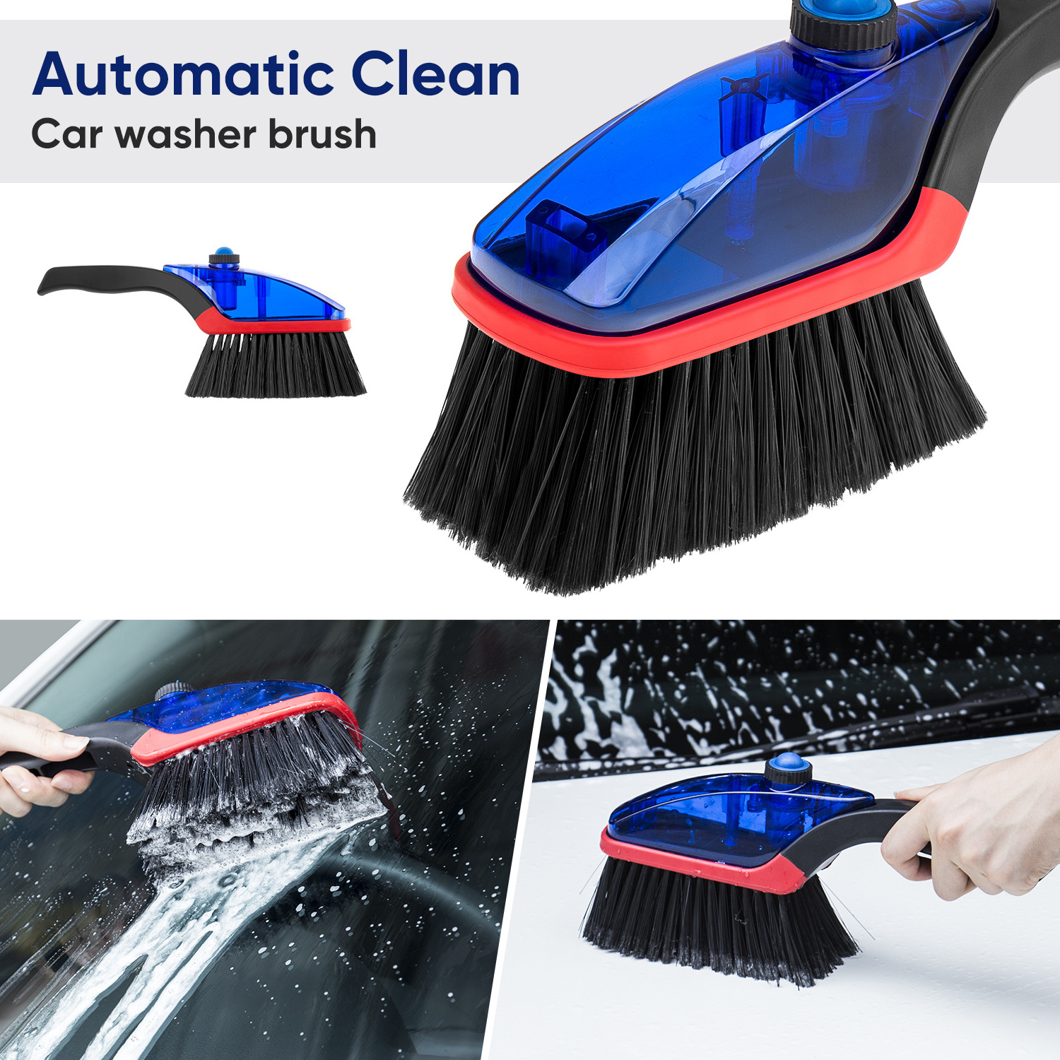 3 in 1 Car Soap & Water Reservoir Built Right In The Brush with PP handle wheel cleaning tire brush