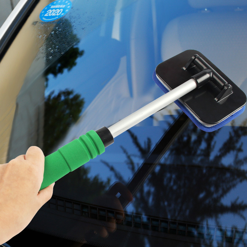 Car Window Cleaner Windshield Cleaning Tool Extendable Handle Microfiber Pad Head Auto Car Glass Cleaner Kit