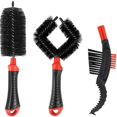 Motorcycle Bike Chain Gears Maintenance Cleaning Brush   3 Pack Bicycle Cleaning detail brush Kit