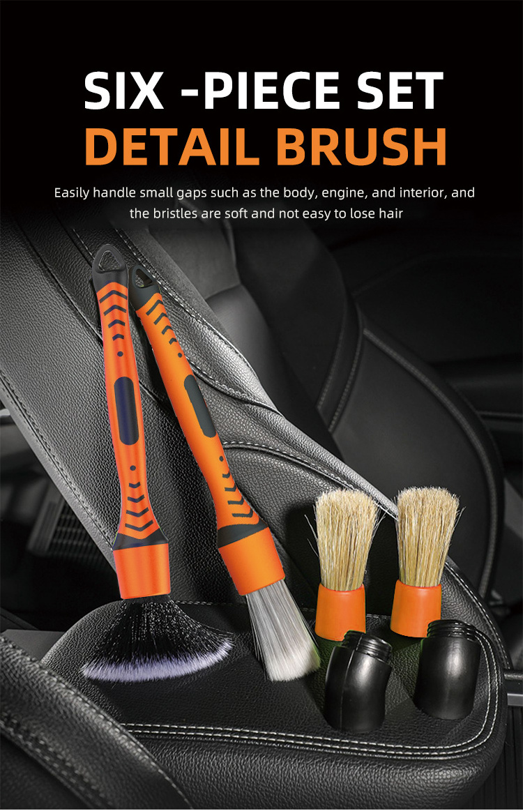 Car soft detailing brush set Auto Detail Brush Kit for Elegant Surfaces Interior Exterior No Scratch for Cleaning Air Vent