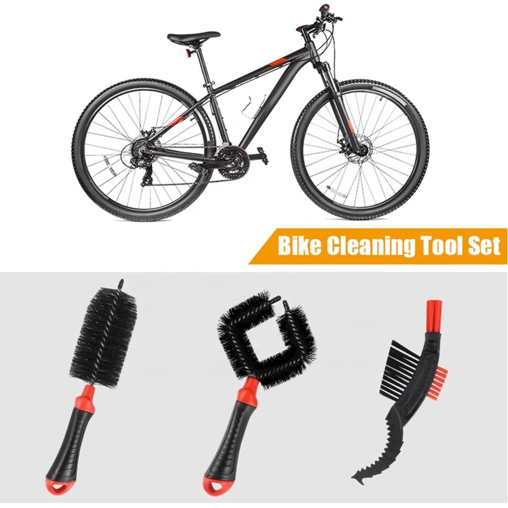 Motorcycle Bike Chain Gears Maintenance Cleaning Brush   3 Pack Bicycle Cleaning detail brush Kit