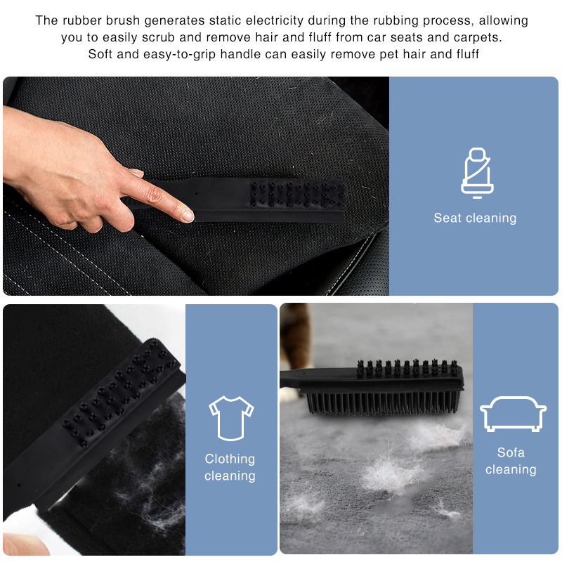 Professional Rubber Pet Hair Removal Brush sofa seat pet hair cleaning brush Automotive leather brush