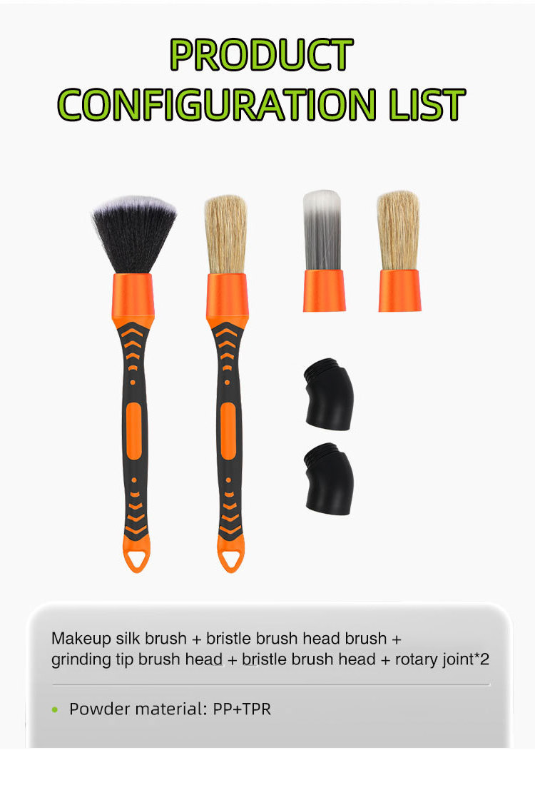 Car soft detailing brush set Auto Detail Brush Kit for Elegant Surfaces Interior Exterior No Scratch for Cleaning Air Vent