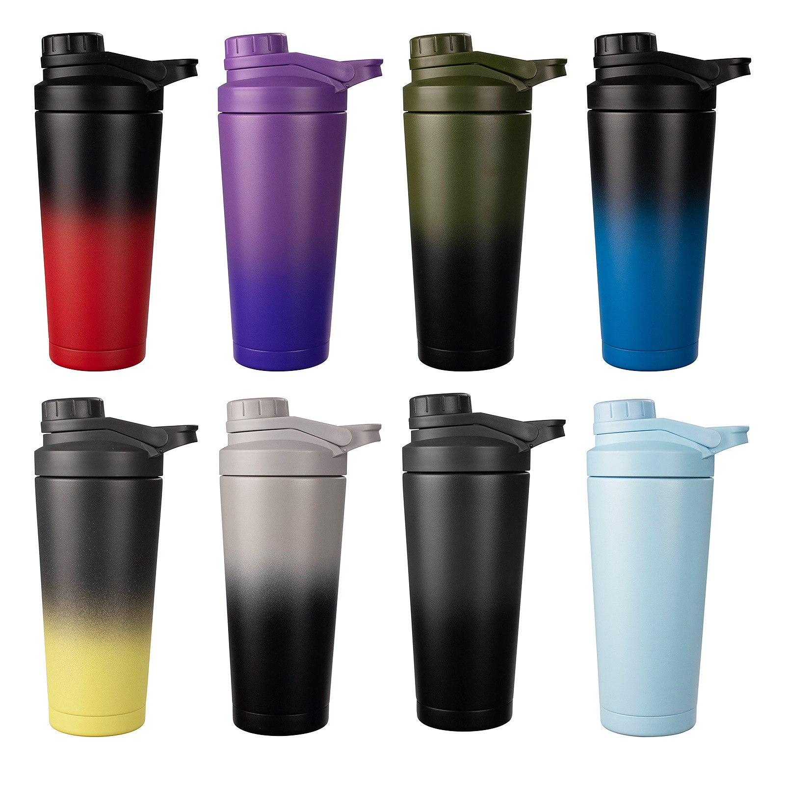 New Design BPA Free Custom Logo Shaker Cup 25oz Double Wall Insulated Stainless Steel Gym Shakers Protein Shaker Bottle