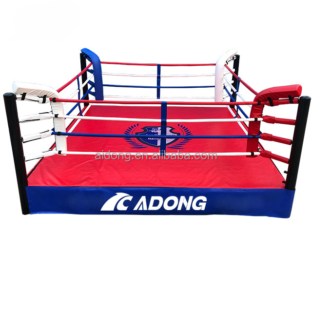 AIDONG factory price portable outdoor boxing ring IBF muay thai boxing equipment size floor ring