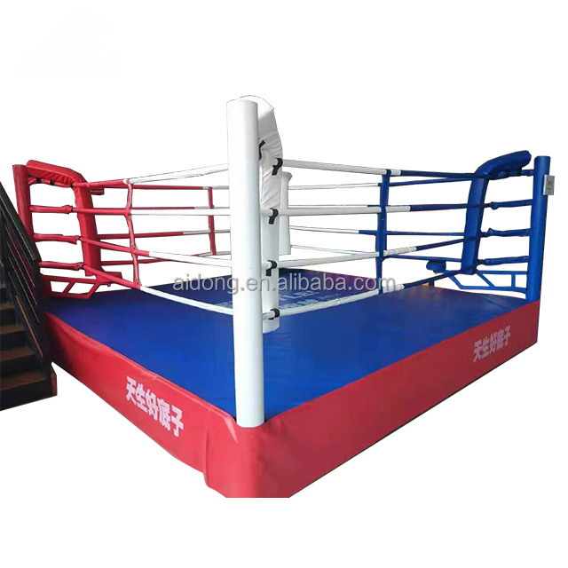 AIDONG factory price portable outdoor boxing ring IBF muay thai boxing equipment size floor ring