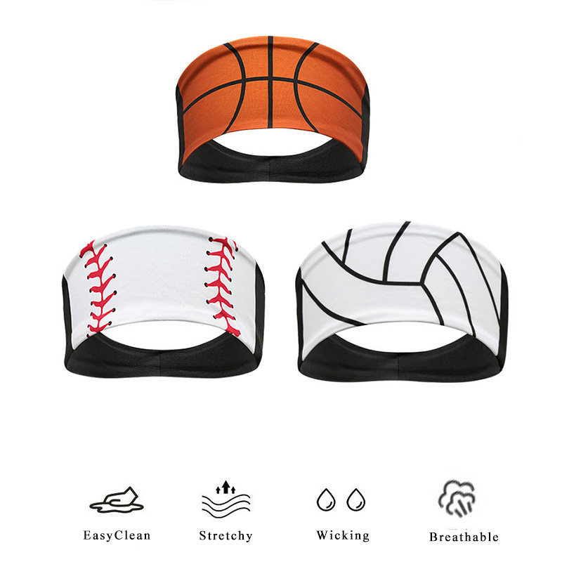 Men Sports Headband Hair Accessories Breathable Elastic Sweatband Football Softball Basketball Baseball Headband for Women