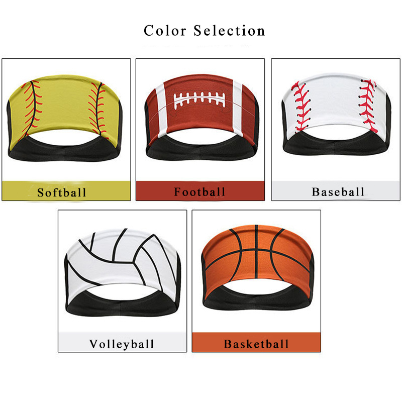 Men Sports Headband Hair Accessories Breathable Elastic Sweatband Football Softball Basketball Baseball Headband for Women